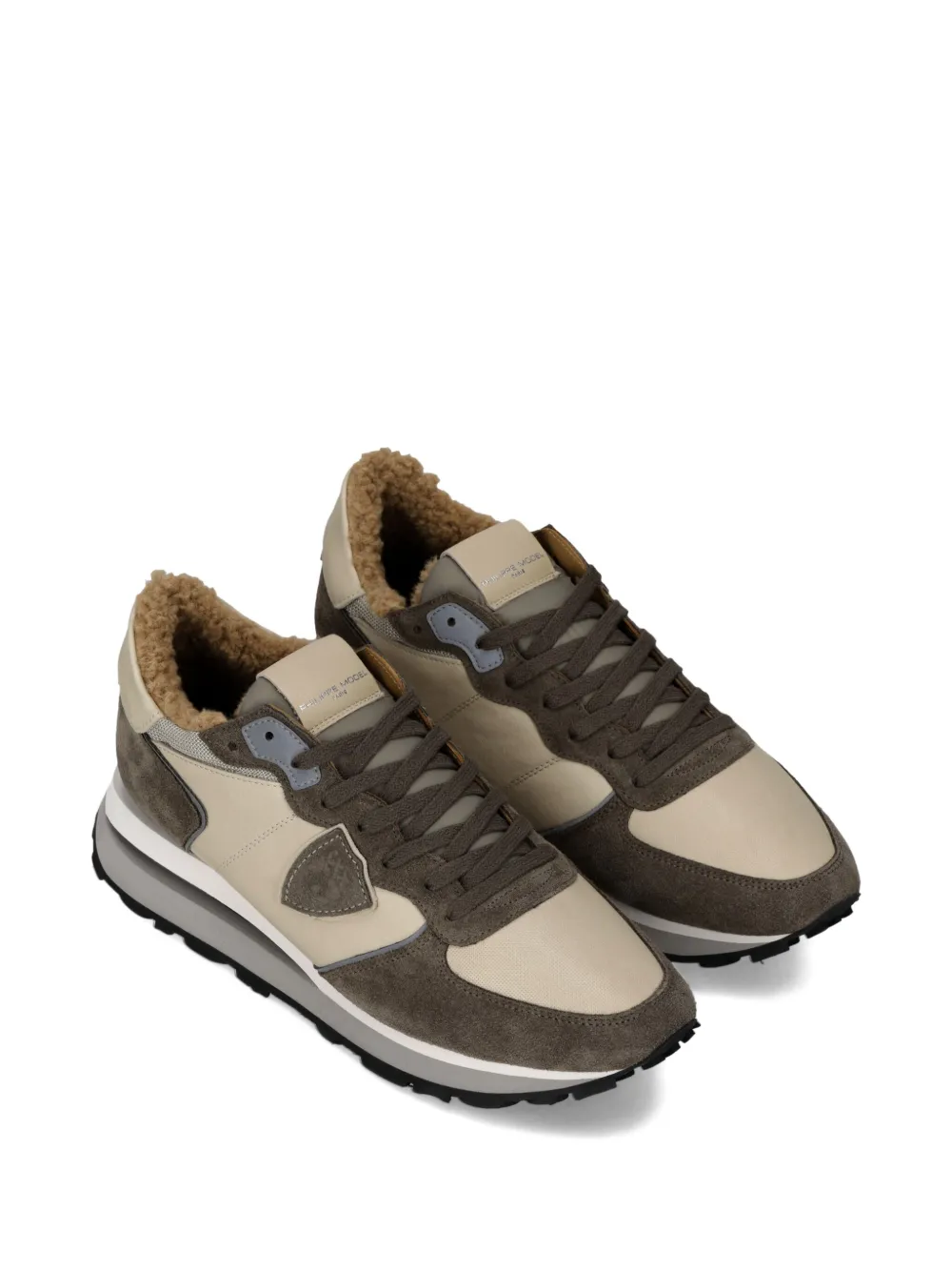Philippe Model Paris suede-panelled running sneakers Neutrals