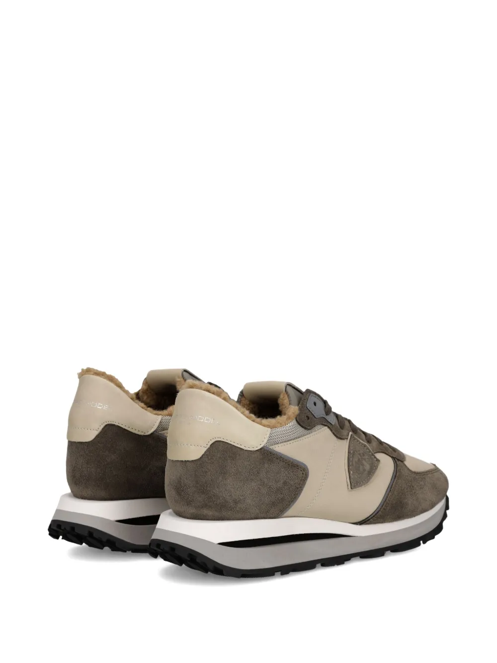 Philippe Model Paris suede-panelled running sneakers Neutrals
