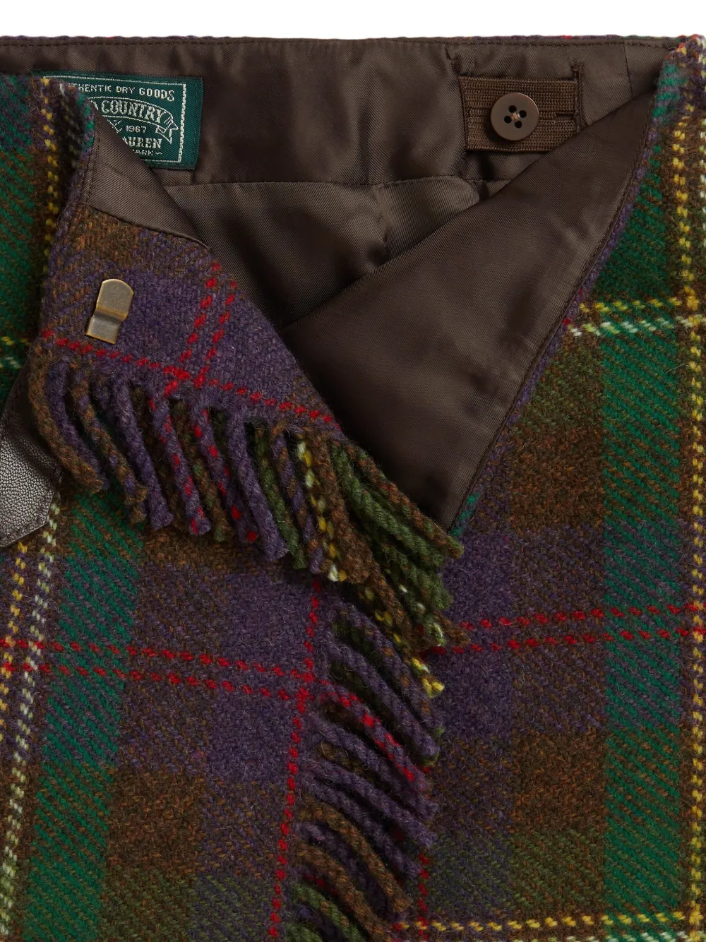 POLO RALPH LAUREN KIDS Geruite mini-rok met franje Paars