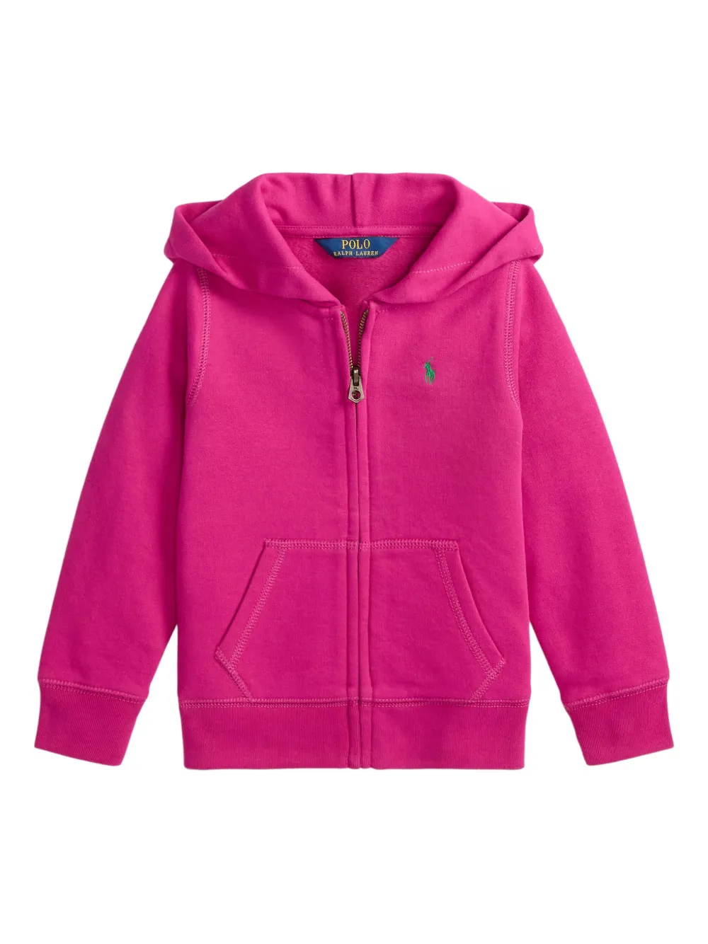 POLO RALPH LAUREN KIDS logo-embroidered zipped hoodie Roze