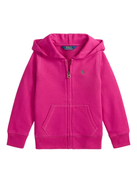 POLO RALPH LAUREN KIDS logo-embroidered zipped hoodie