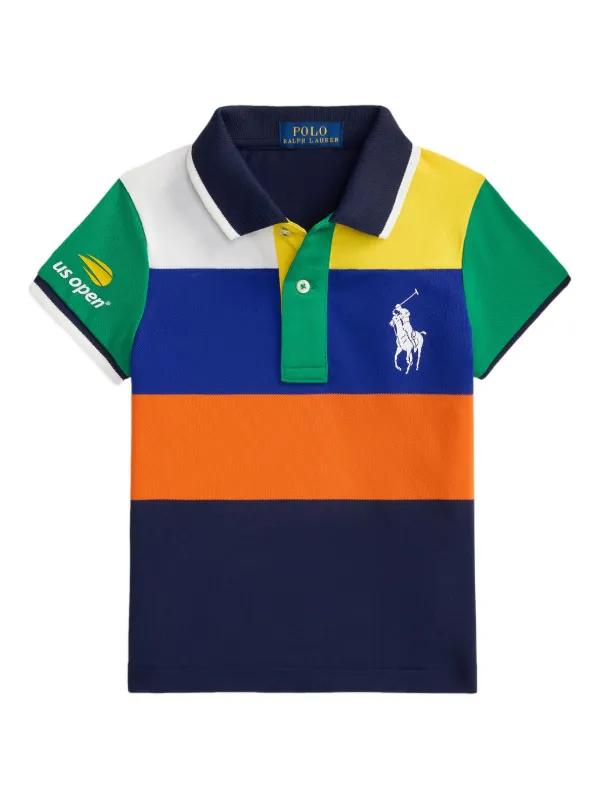 POLO RALPH LAUREN KIDS colour-block Polo Shirt Blue