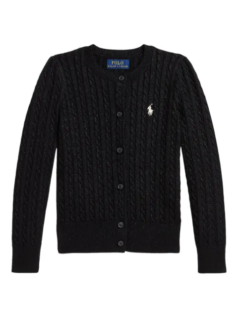 POLO RALPH LAUREN KIDS cable-knit glitter cardigan