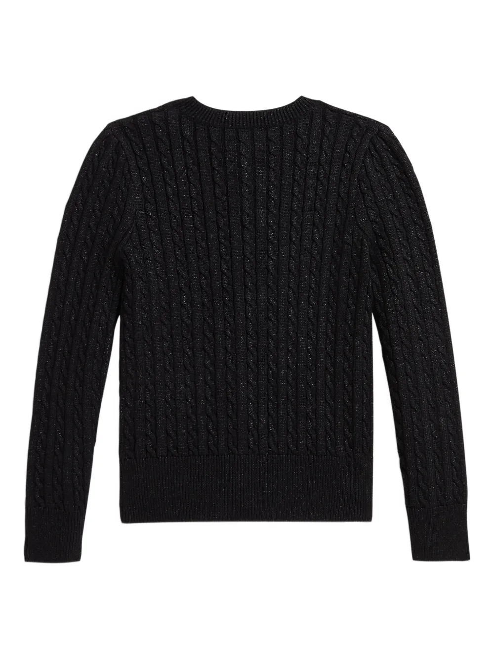 POLO RALPH LAUREN KIDS Kabelgebreid vest met glitter Zwart