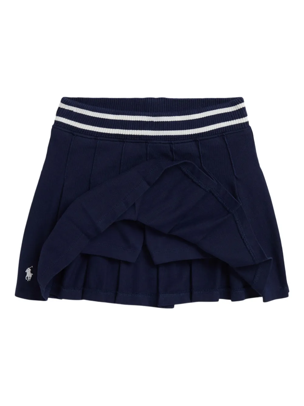 POLO RALPH LAUREN KIDS Plooirok met geribbelde tailleband Blauw