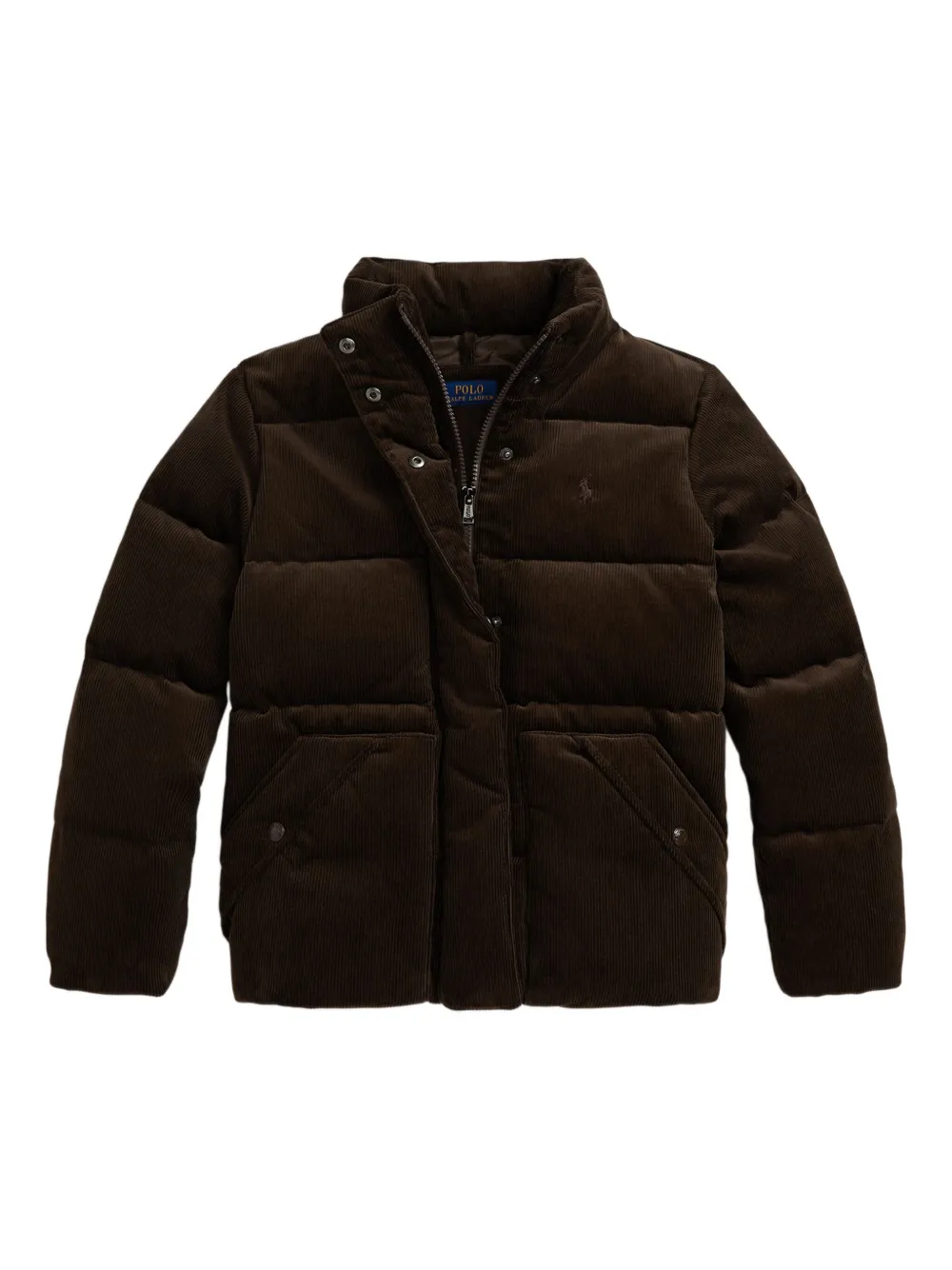 POLO RALPH LAUREN KIDS Ribfluwelen donsjack Bruin