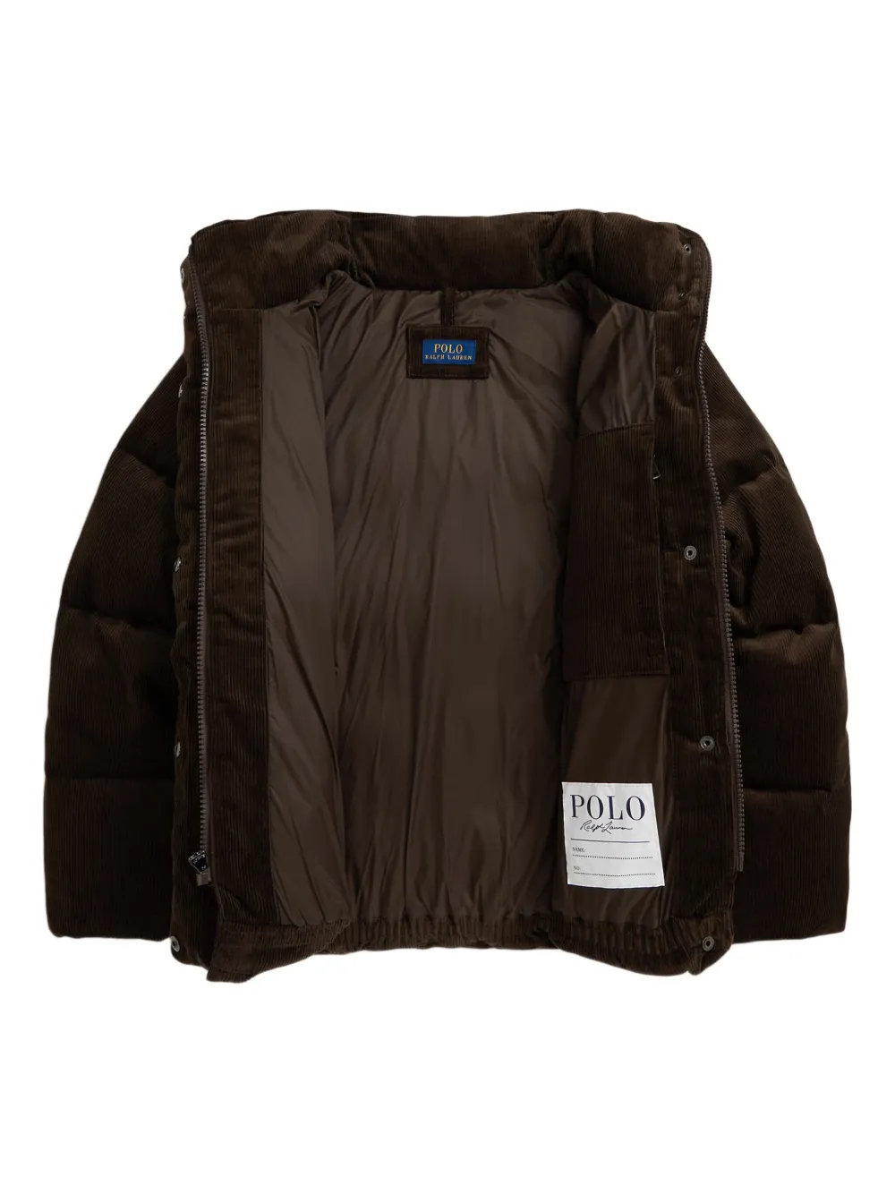 POLO RALPH LAUREN KIDS Ribfluwelen donsjack Bruin