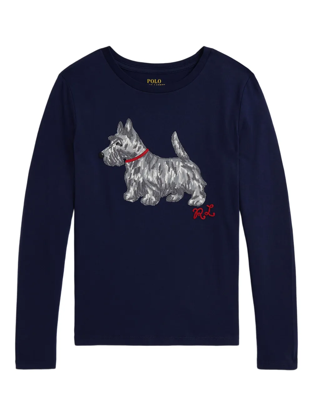 POLO RALPH LAUREN KIDS T-shirt met borduurwerk en lange mouwen Blauw