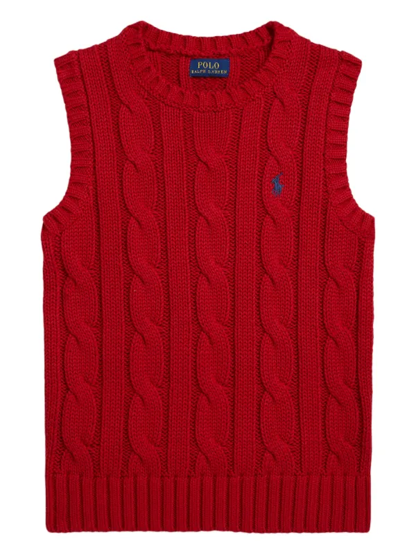 POLO RALPH LAUREN KIDS Chaleco En Tejido De Ochos Rojo FARFETCH EC