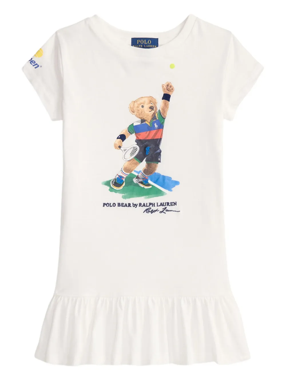 POLO RALPH LAUREN KIDS Katoenen jurk met logo Wit