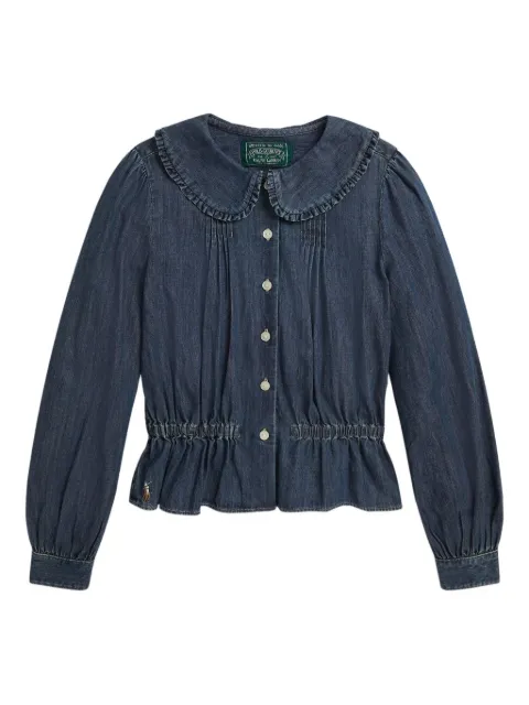 POLO RALPH LAUREN KIDS ruffled-collar denim blouse