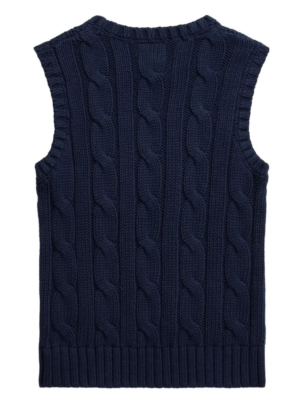 POLO RALPH LAUREN KIDS cable-knit sleeveless sweater Blauw