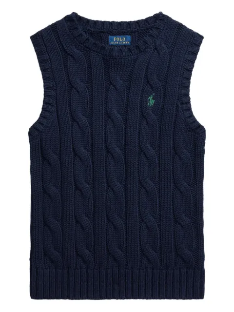 POLO RALPH LAUREN KIDS cable-knit sleeveless sweater