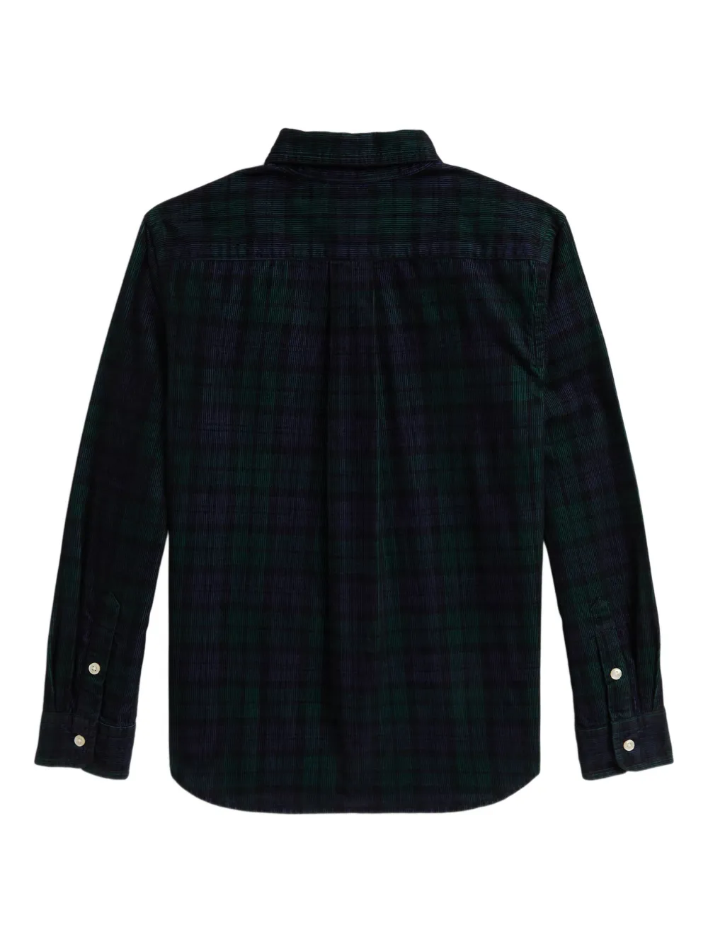 POLO RALPH LAUREN KIDS Ribfluwelen geruit shirt Blauw