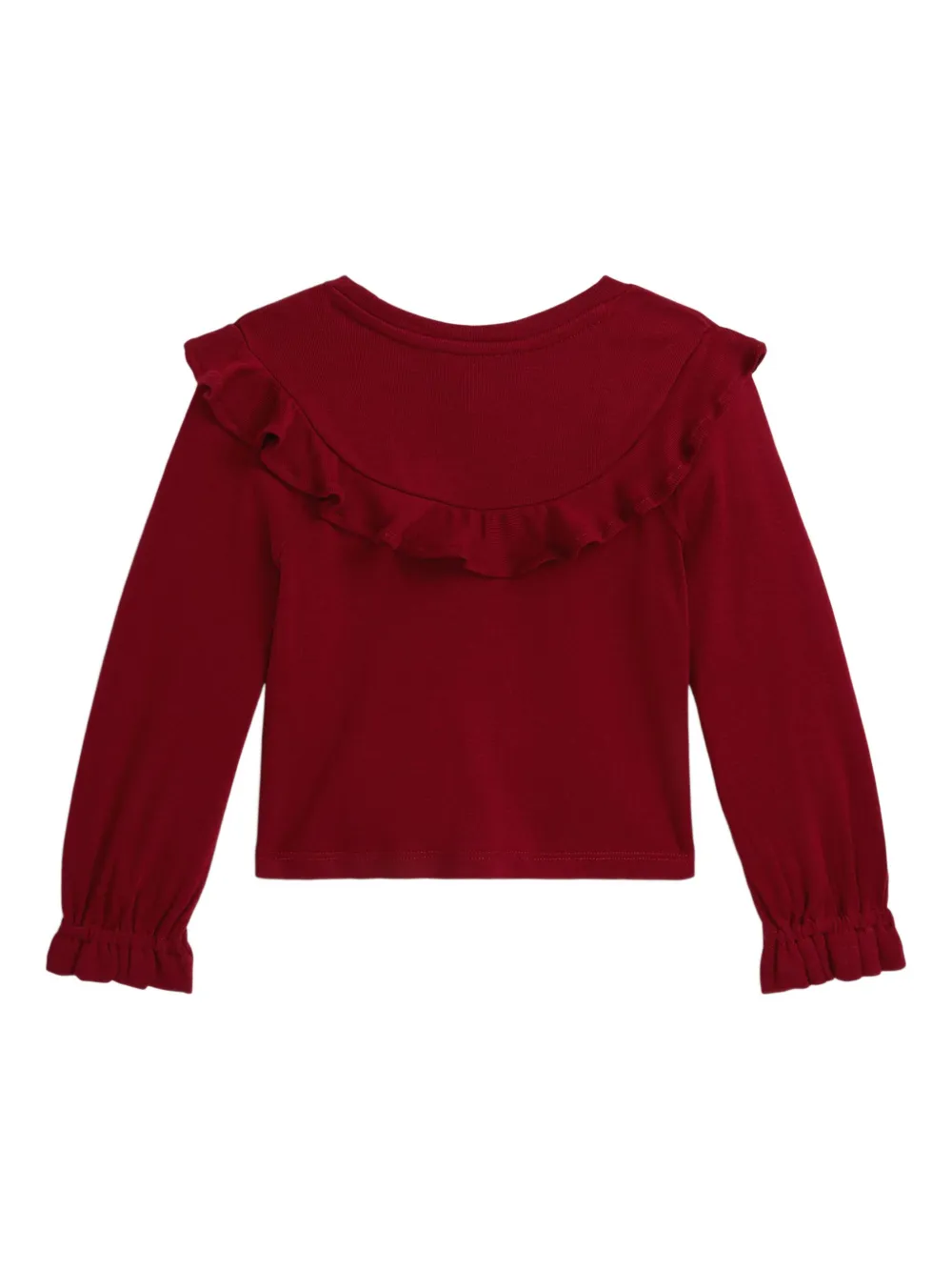 Polo Ralph Lauren Ralph Lauren Ruffled Cotton-modal Top In Red