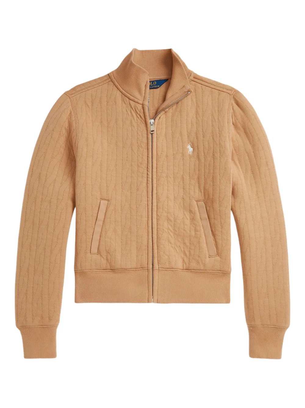 POLO RALPH LAUREN KIDS Kabelgebreid gewatteerd vest Beige