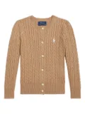 POLO RALPH LAUREN KIDS cable-knit button-up cardigan - Neutrals