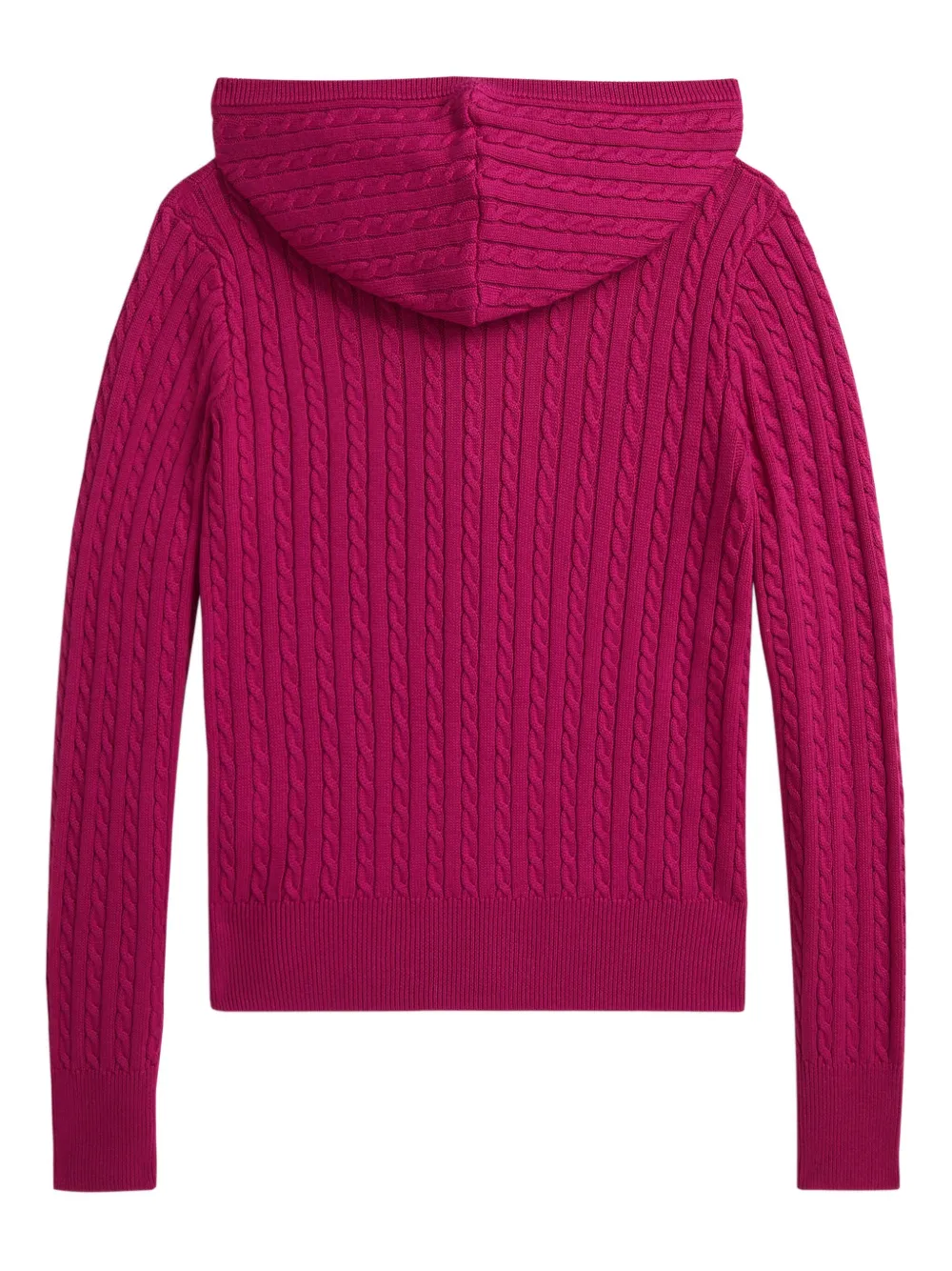 POLO RALPH LAUREN KIDS Kabelgebreide hoodie met rits Roze