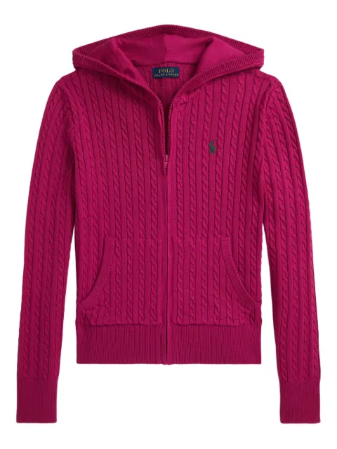 POLO RALPH LAUREN KIDS cable-knit zip-up hoodie