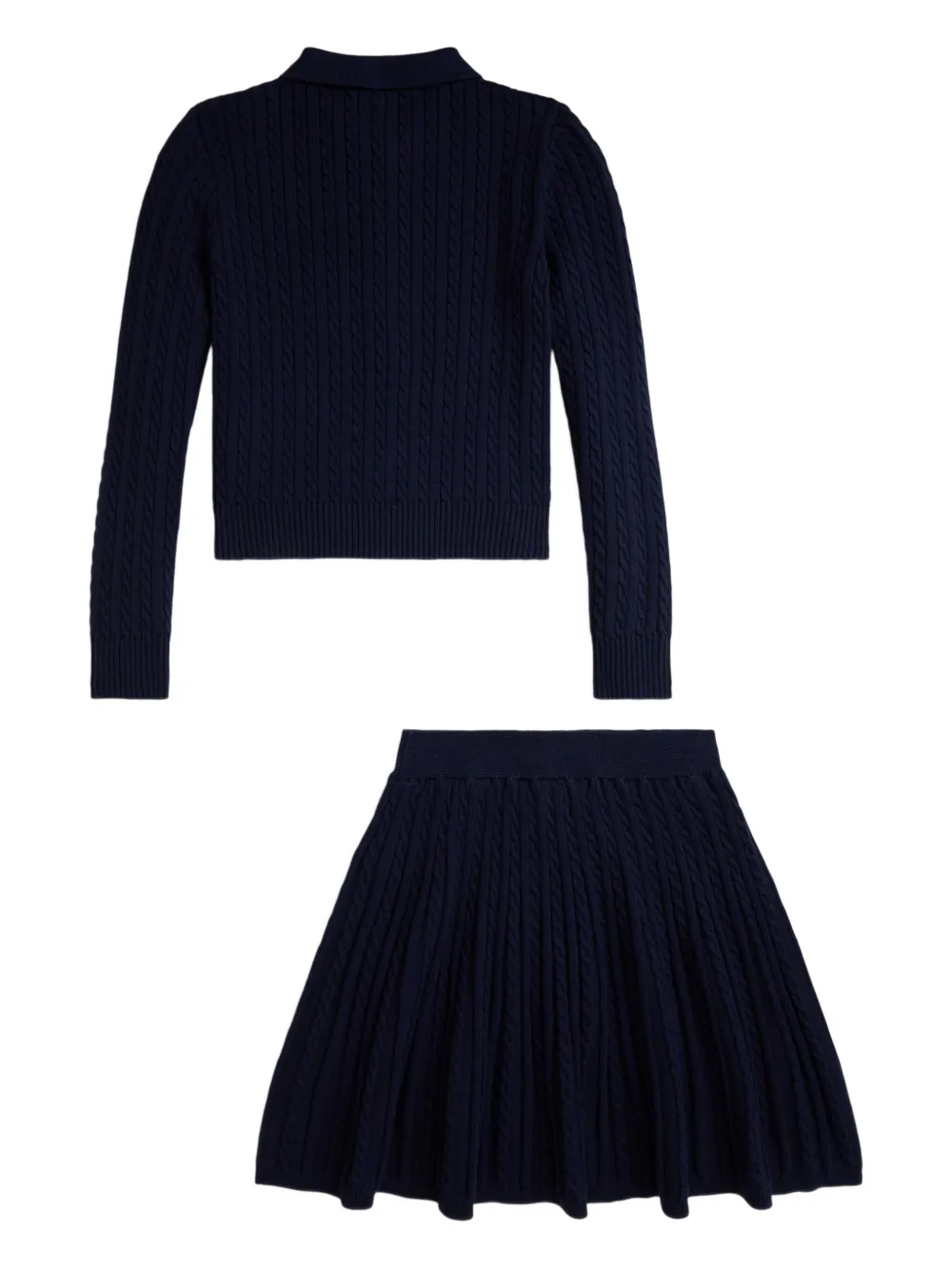 POLO RALPH LAUREN KIDS Kabelgebreide polojurk Blauw