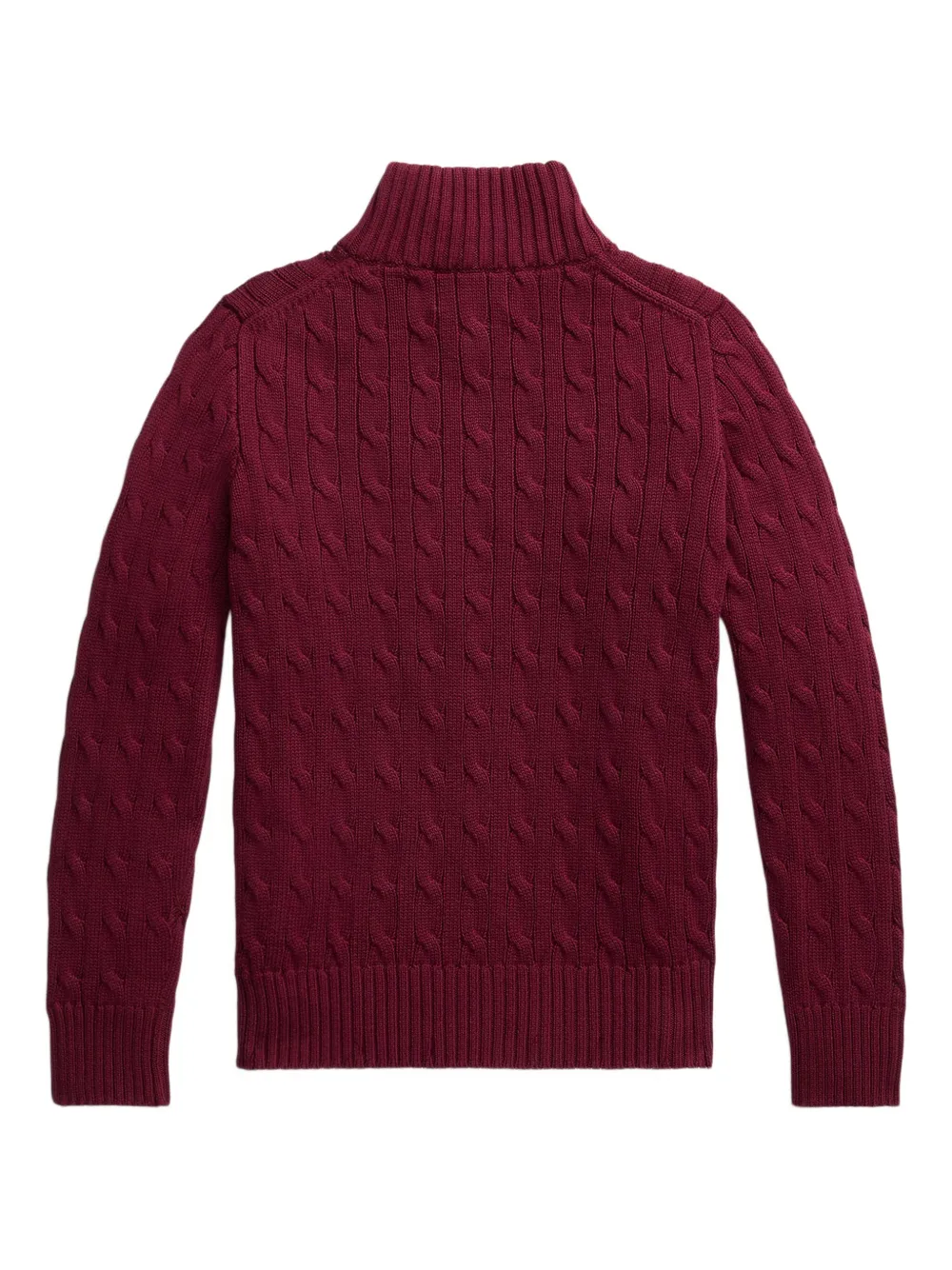 POLO RALPH LAUREN KIDS Kabelgebreide trui met halve rits Rood