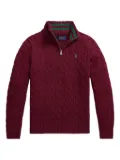 POLO RALPH LAUREN KIDS cable-knit half-zip sweater - Red