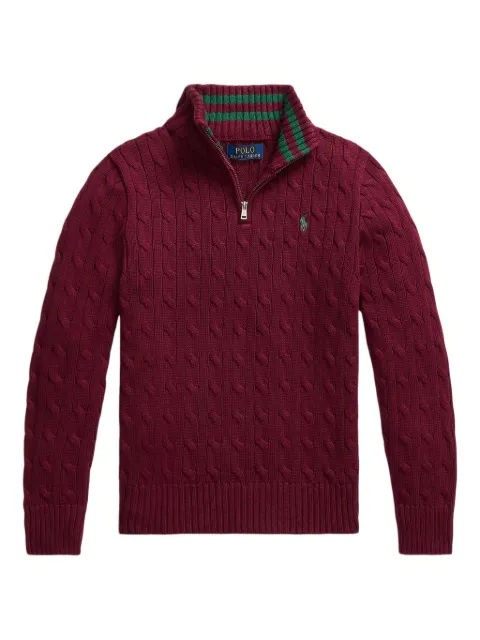 POLO RALPH LAUREN KIDS cable-knit half-zip sweater