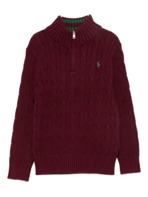 POLO RALPH LAUREN KIDS ケーブルニット カーディガン | ブルー