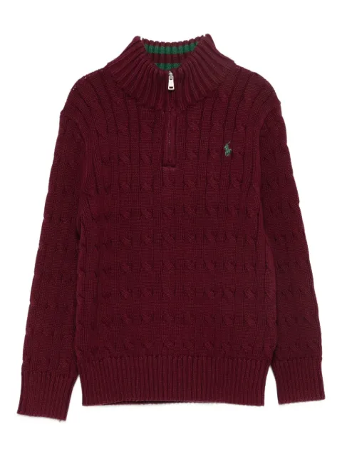 POLO RALPH LAUREN KIDS cable-knit half-zip sweater