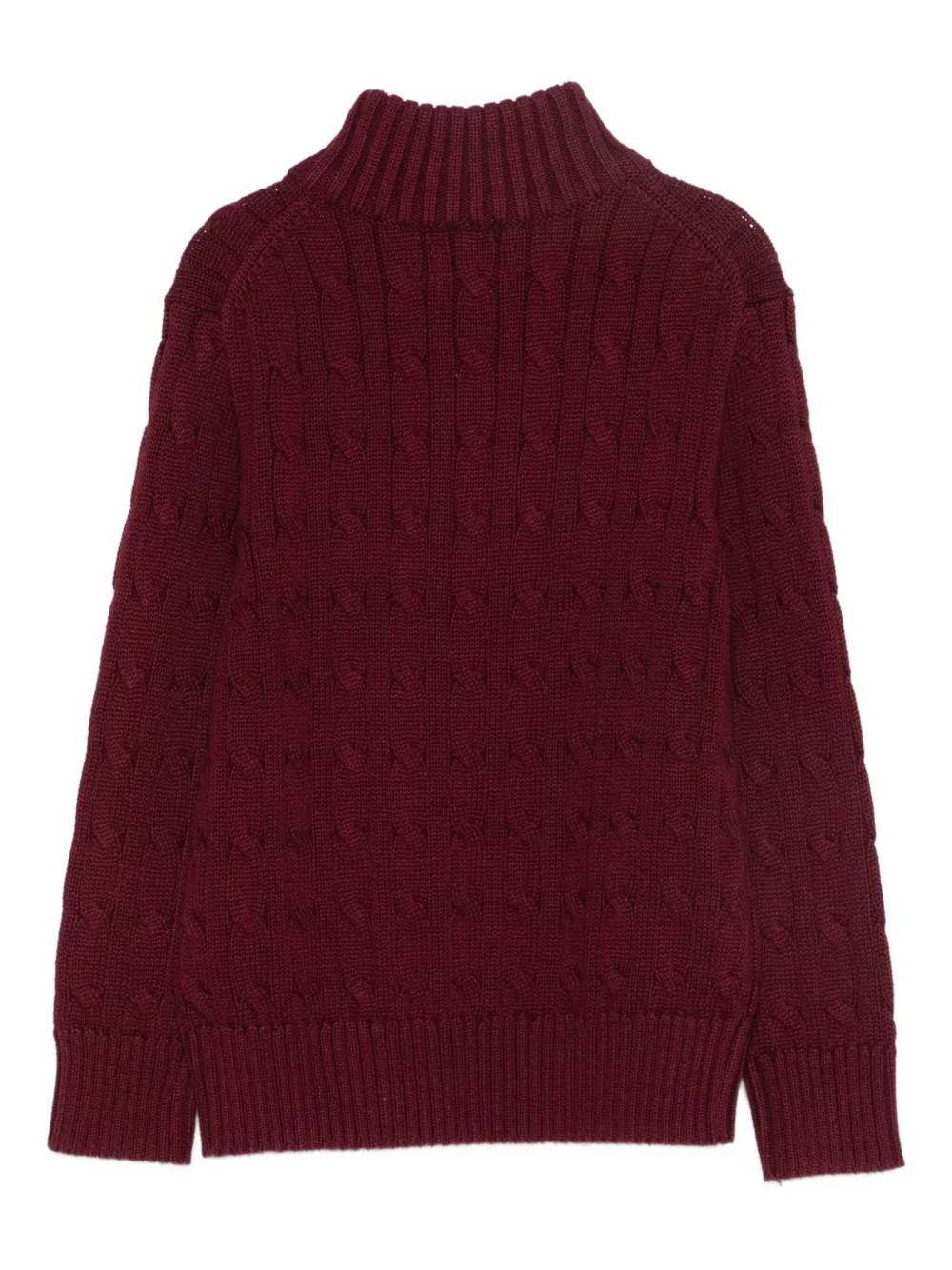 POLO RALPH LAUREN KIDS Kabelgebreide trui met halve rits Rood