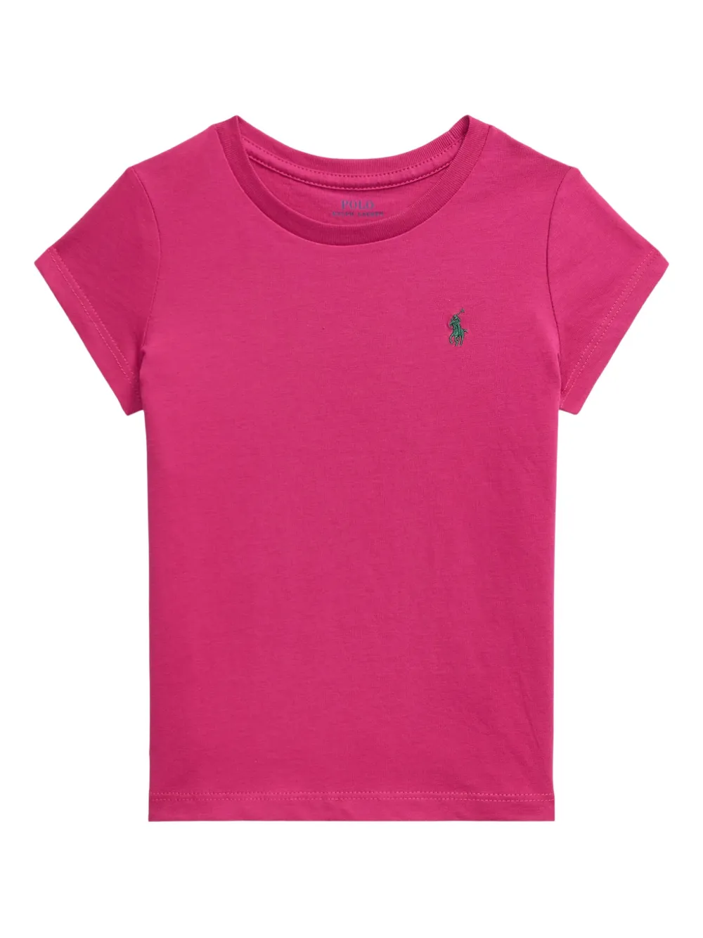 POLO RALPH LAUREN KIDS embroidered cotton T-shirt Roze