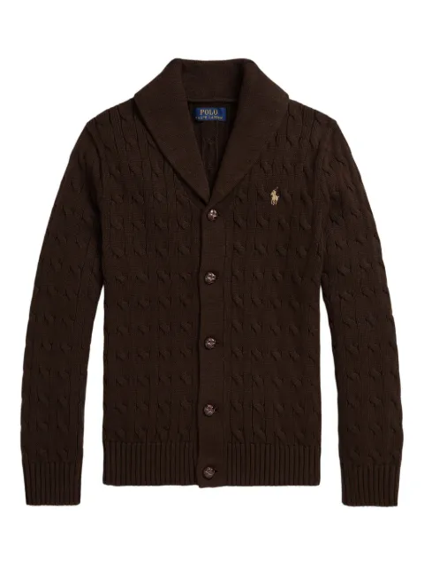 POLO RALPH LAUREN KIDS cable-knit shawl-collar cardigan
