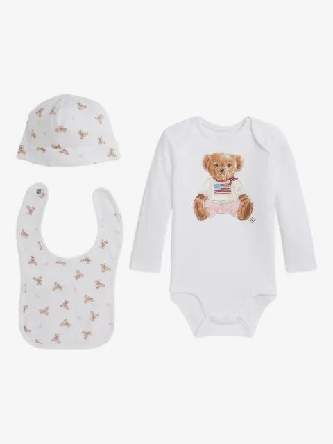 POLO RALPH LAUREN KIDS Polo Bear baby gift set (set of three)