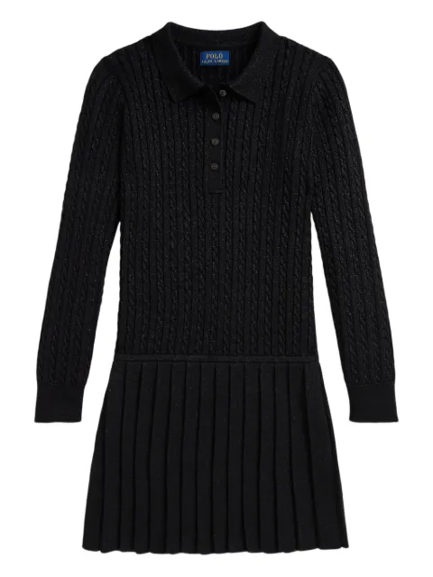 POLO RALPH LAUREN KIDS cable-knit pleated dress