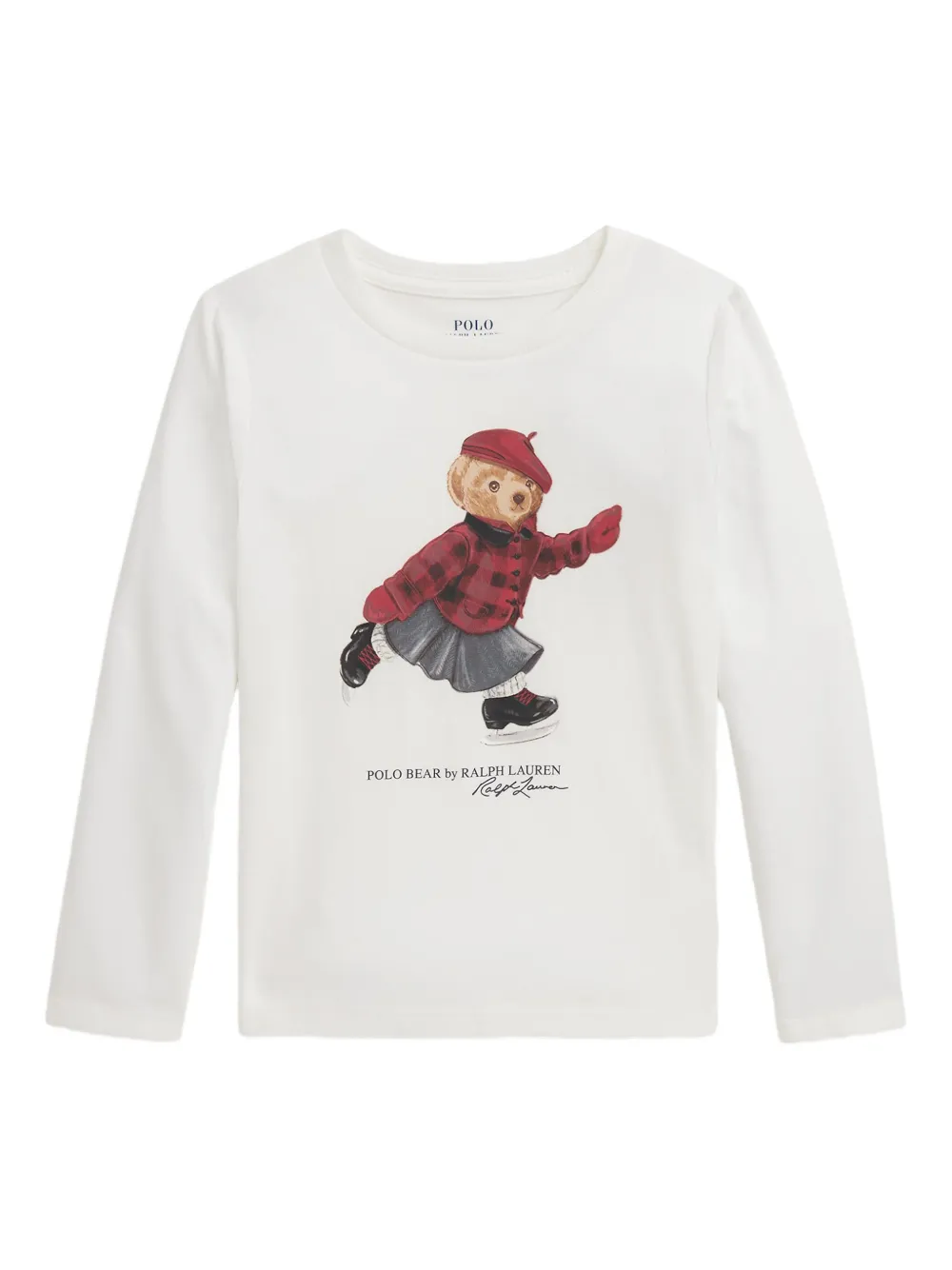 POLO RALPH LAUREN KIDS Polo Bear ロングTシャツ - ホワイト POLO RALPH LAUREN KIDS Polo Bear ロングTシャツ - ホワイト