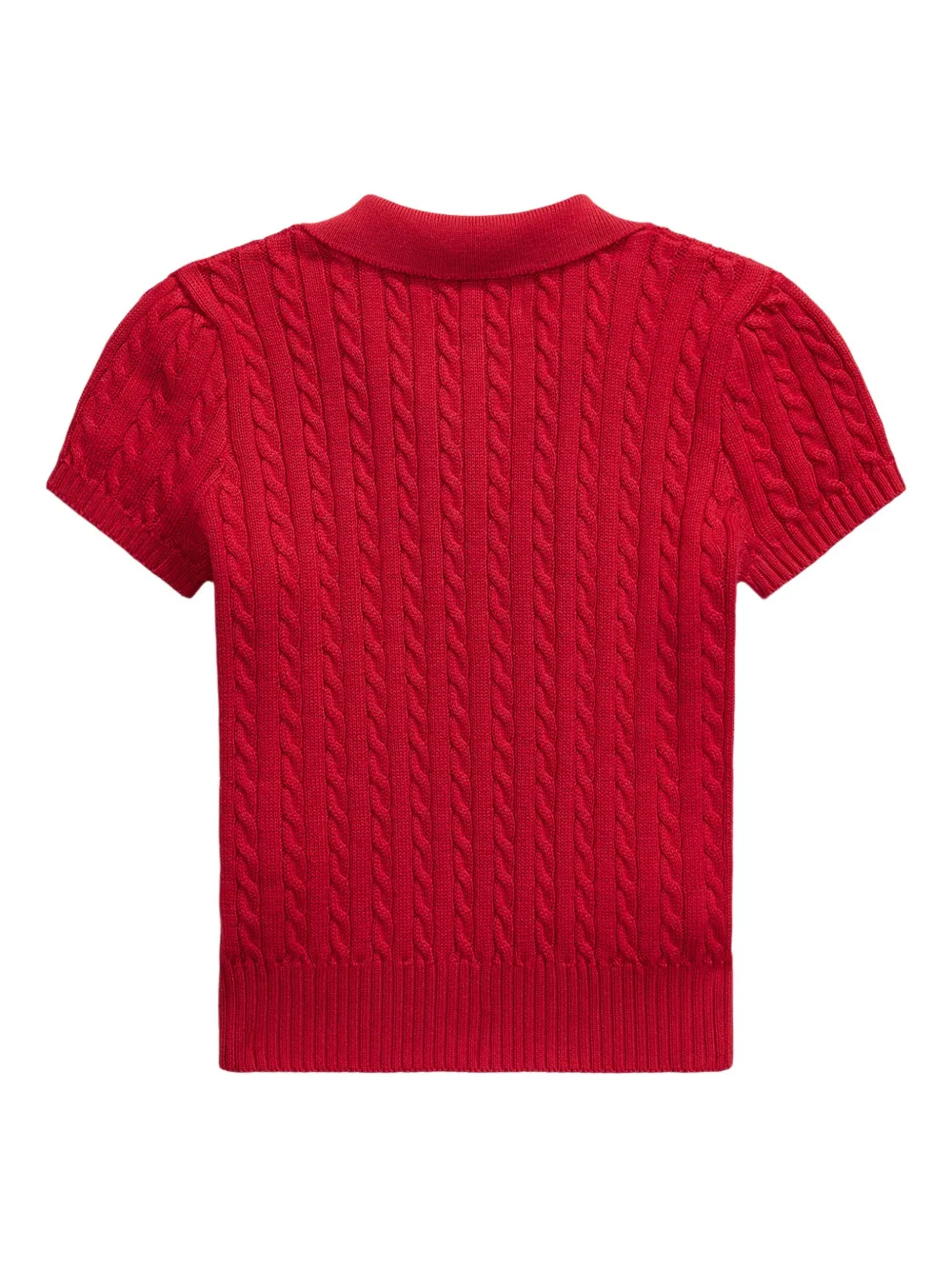 POLO RALPH LAUREN KIDS Kabelgebreide polotrui Rood