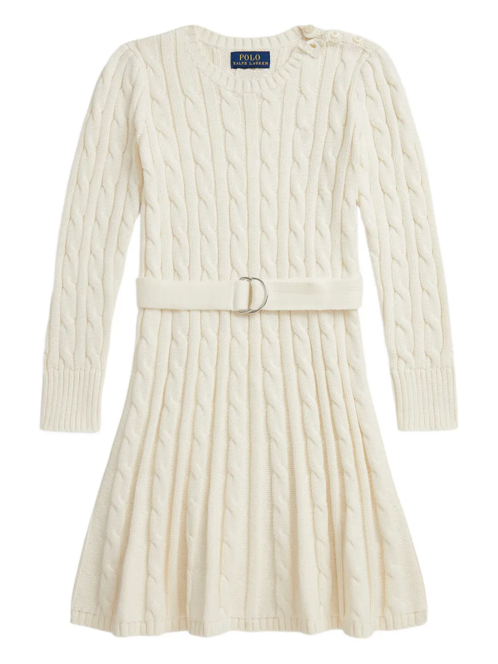 POLO RALPH LAUREN KIDS cable-knit belted dress | Neutrals | Image 1