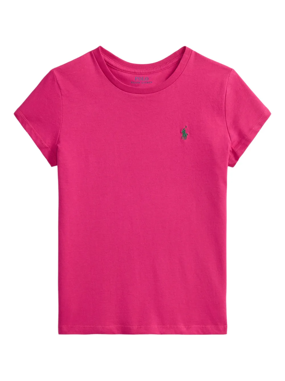 POLO RALPH LAUREN KIDS embroidered cotton T-shirt Roze