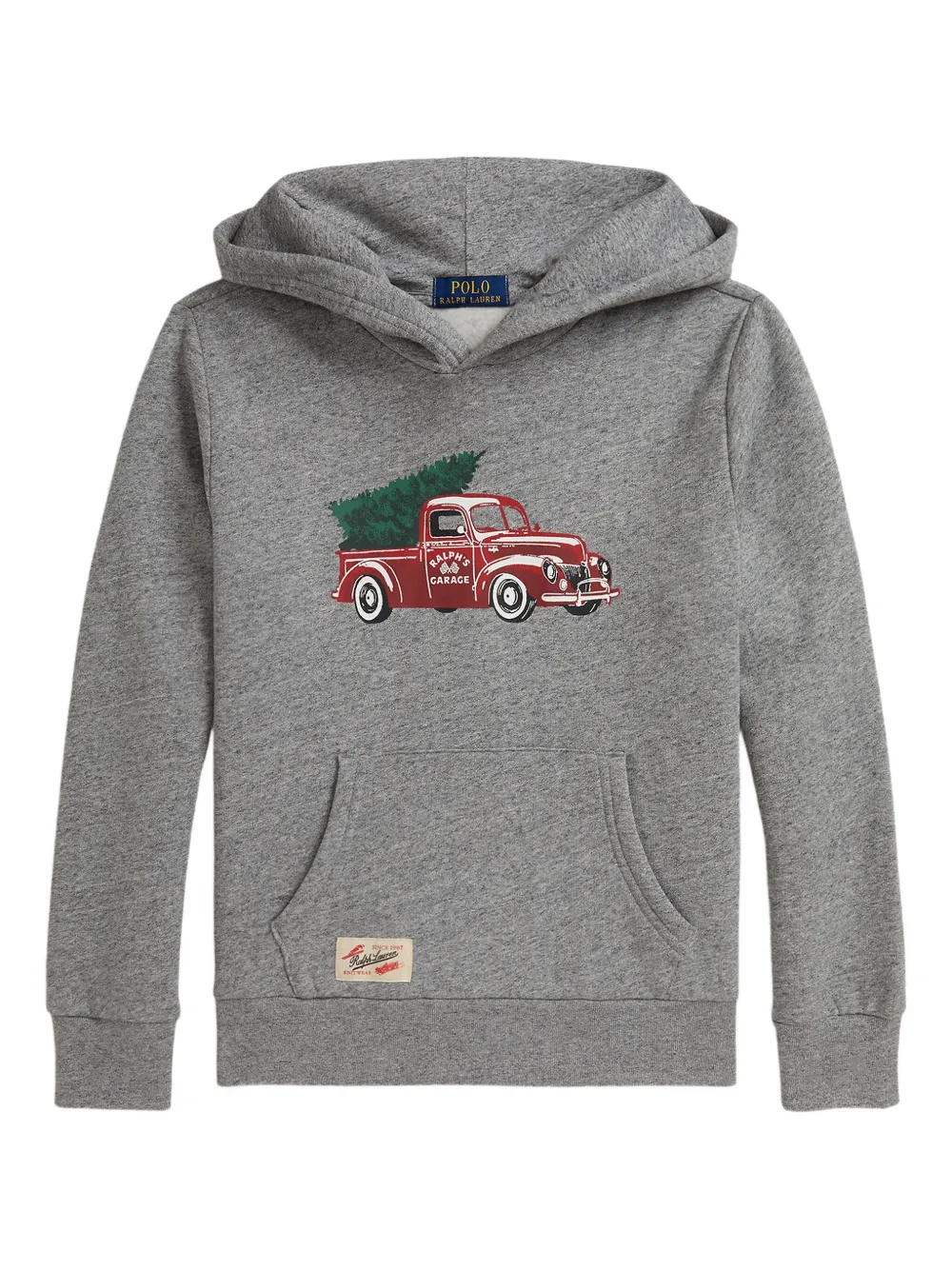 POLO RALPH LAUREN KIDS truck-print hooded sweatshirt | Grey | Image 1