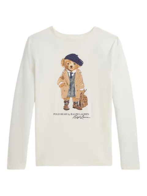 POLO RALPH LAUREN KIDS T-shirt girocollo con stampa orsetto