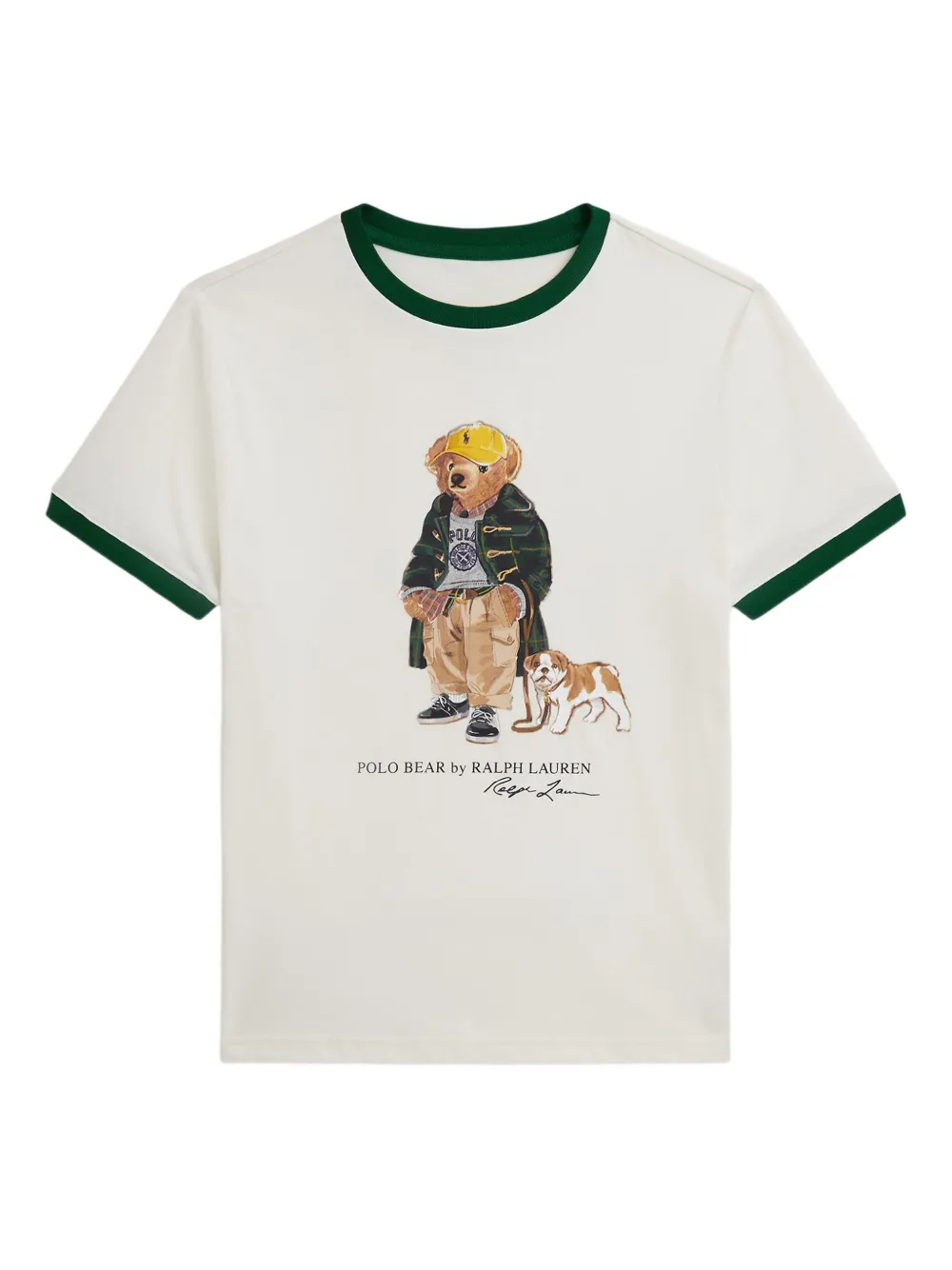 POLO RALPH LAUREN KIDS T-shirt met ronde hals en beer-patroon Wit