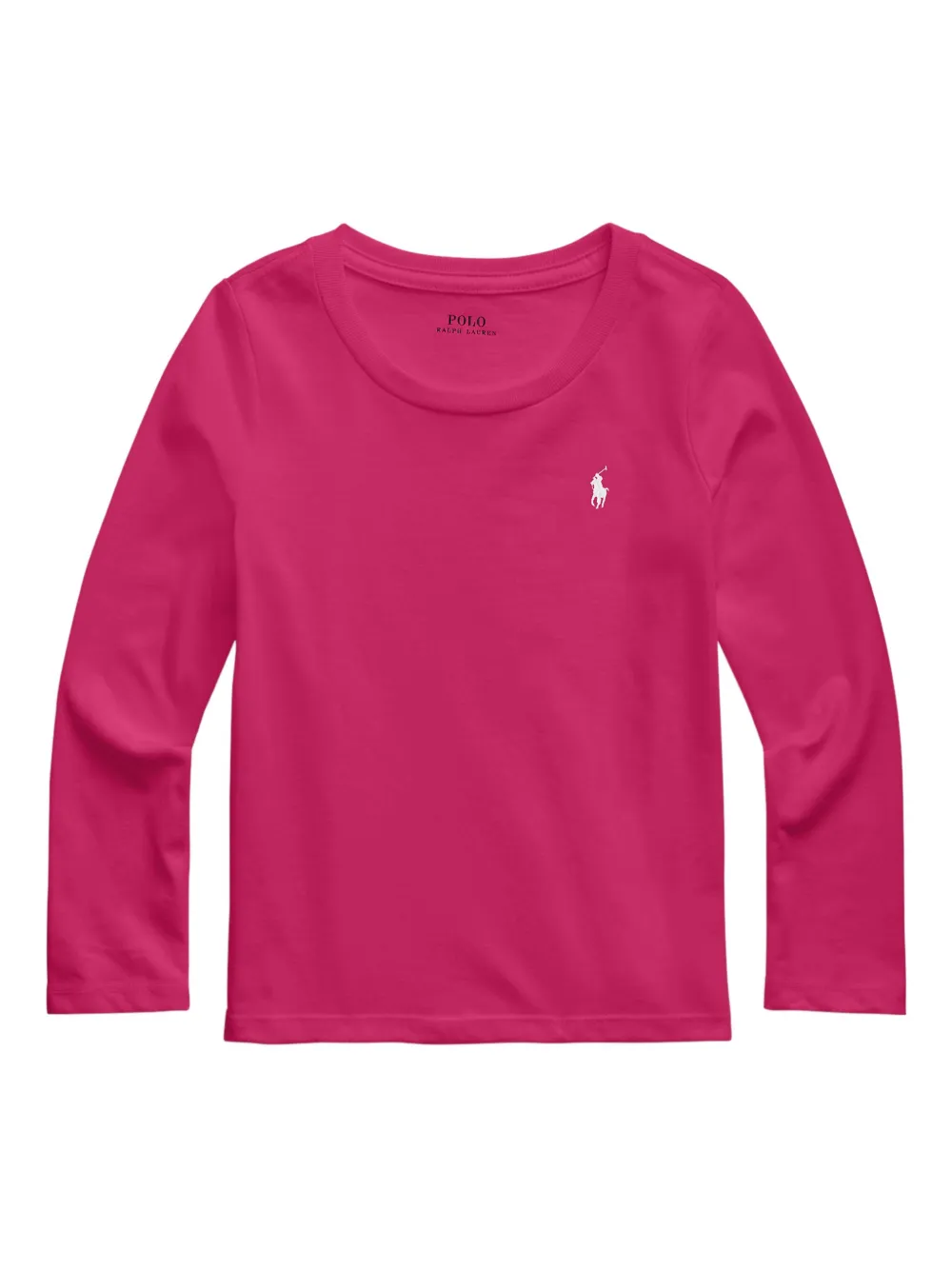 POLO RALPH LAUREN KIDS T-shirt met diepe ronde hals en lange mouwen Roze