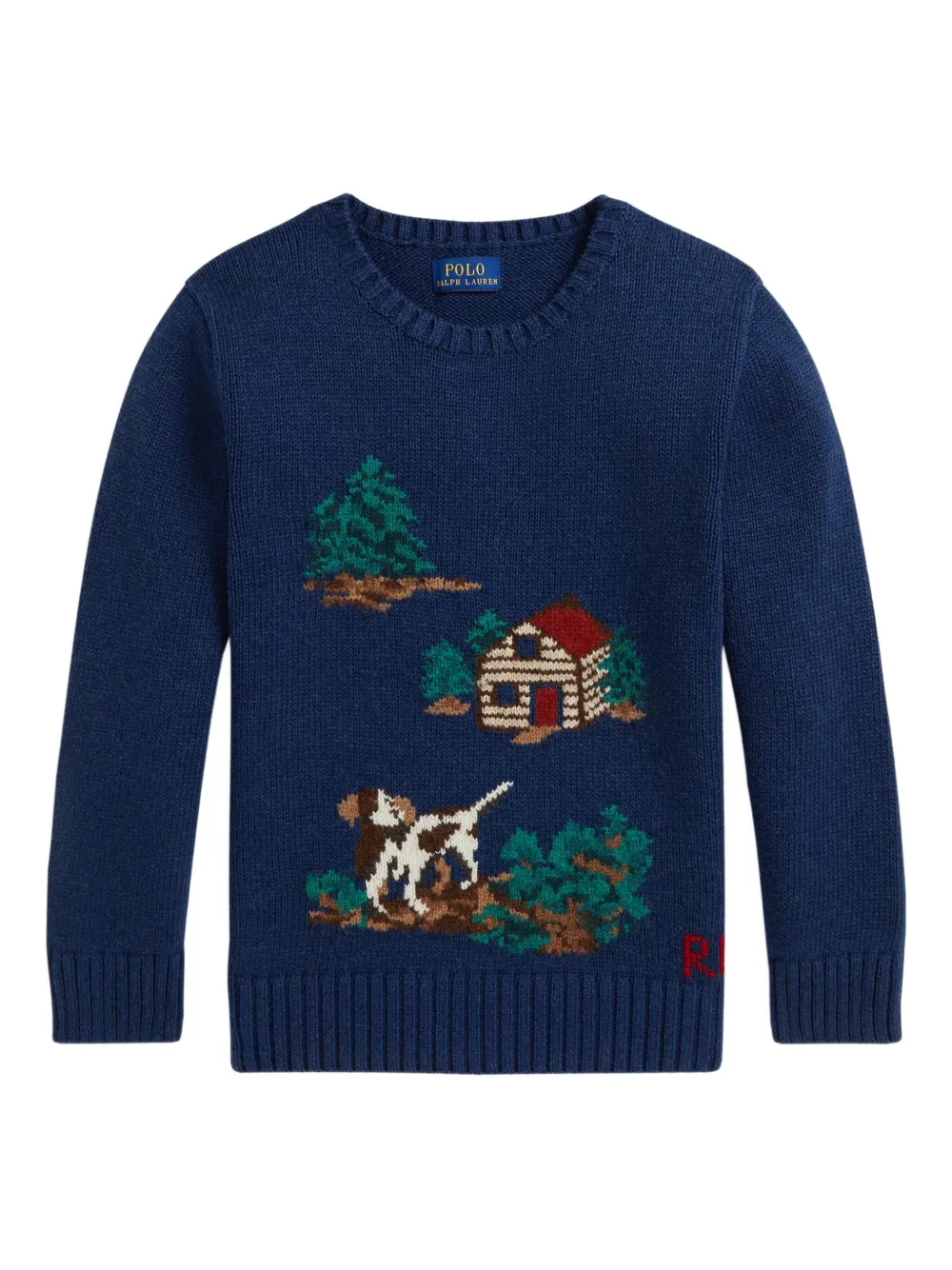 POLO RALPH LAUREN KIDS クルーネック セーター - ブルー POLO RALPH LAUREN KIDS クルーネック セーター - ブルー