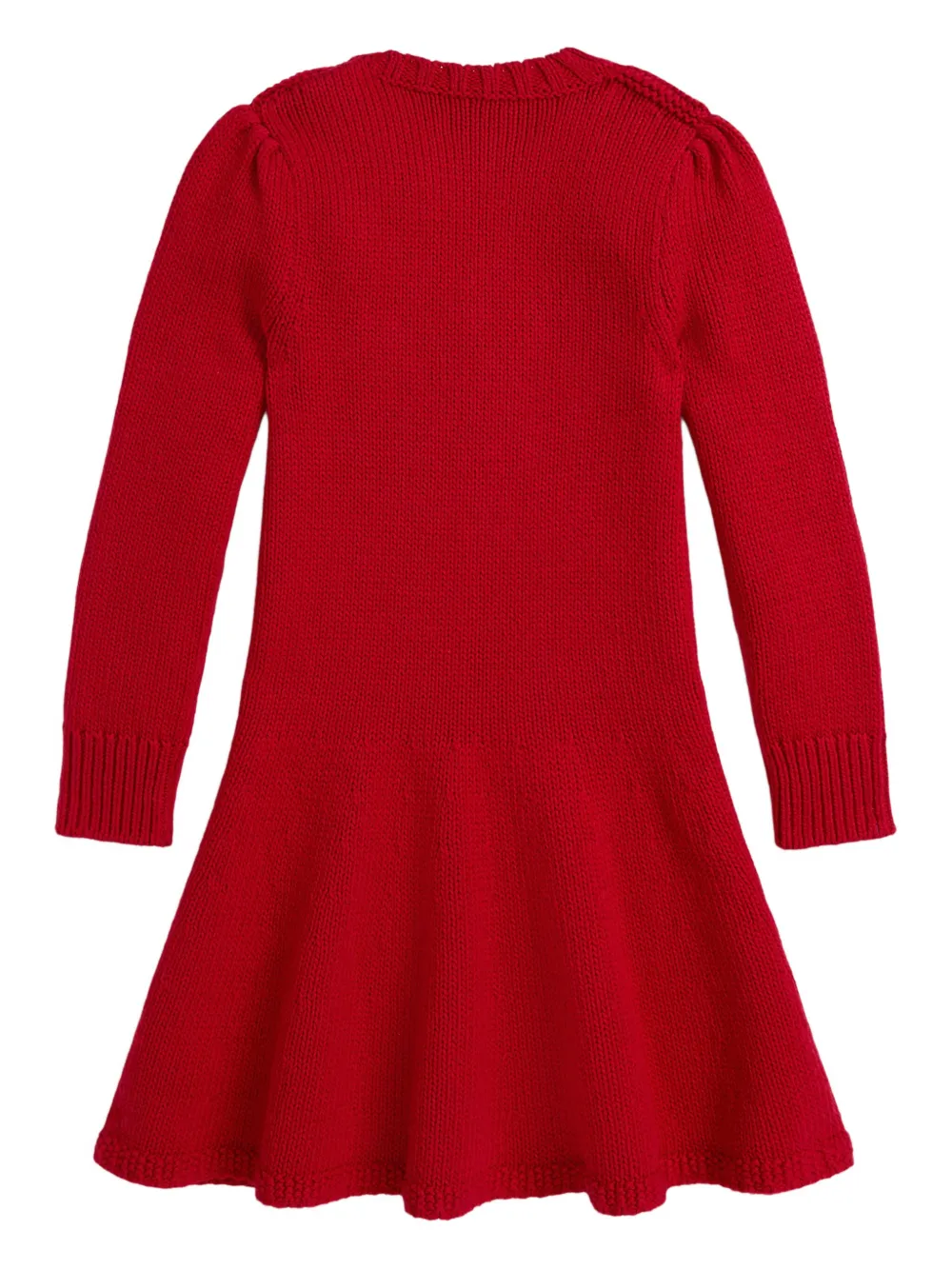 POLO RALPH LAUREN KIDS Jurk met lange mouwen en Polo Bear-intarsia Rood