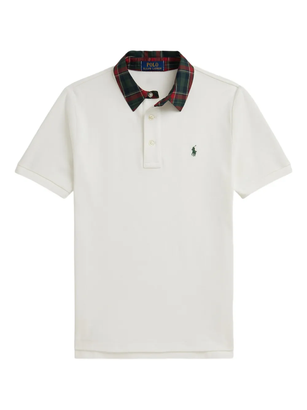 POLO RALPH LAUREN KIDS Poloshirt met geruite kraag Wit