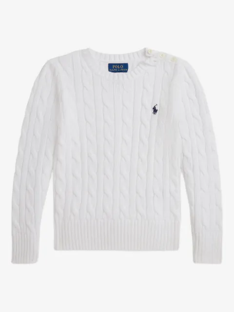 POLO RALPH LAUREN KIDS cable-knit embroidered-logo sweater