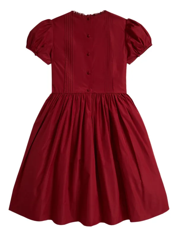 POLO RALPH LAUREN KIDS プリーツ Aラインワンピース | レッド