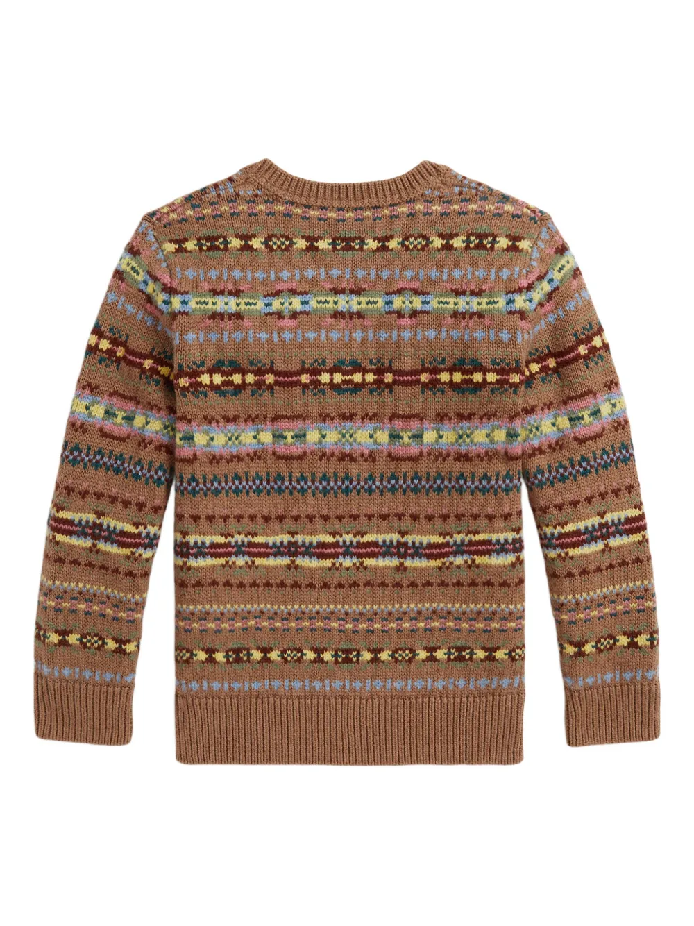 POLO RALPH LAUREN KIDS Trui met patroon en V-hals Bruin