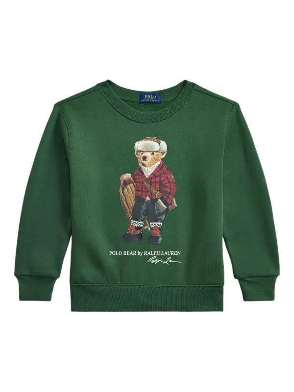 POLO RALPH LAUREN KIDS graphic crew neck sweatshirt