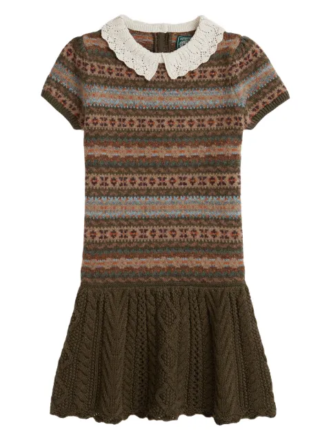 POLO RALPH LAUREN KIDS fair-isle cable-knit dress